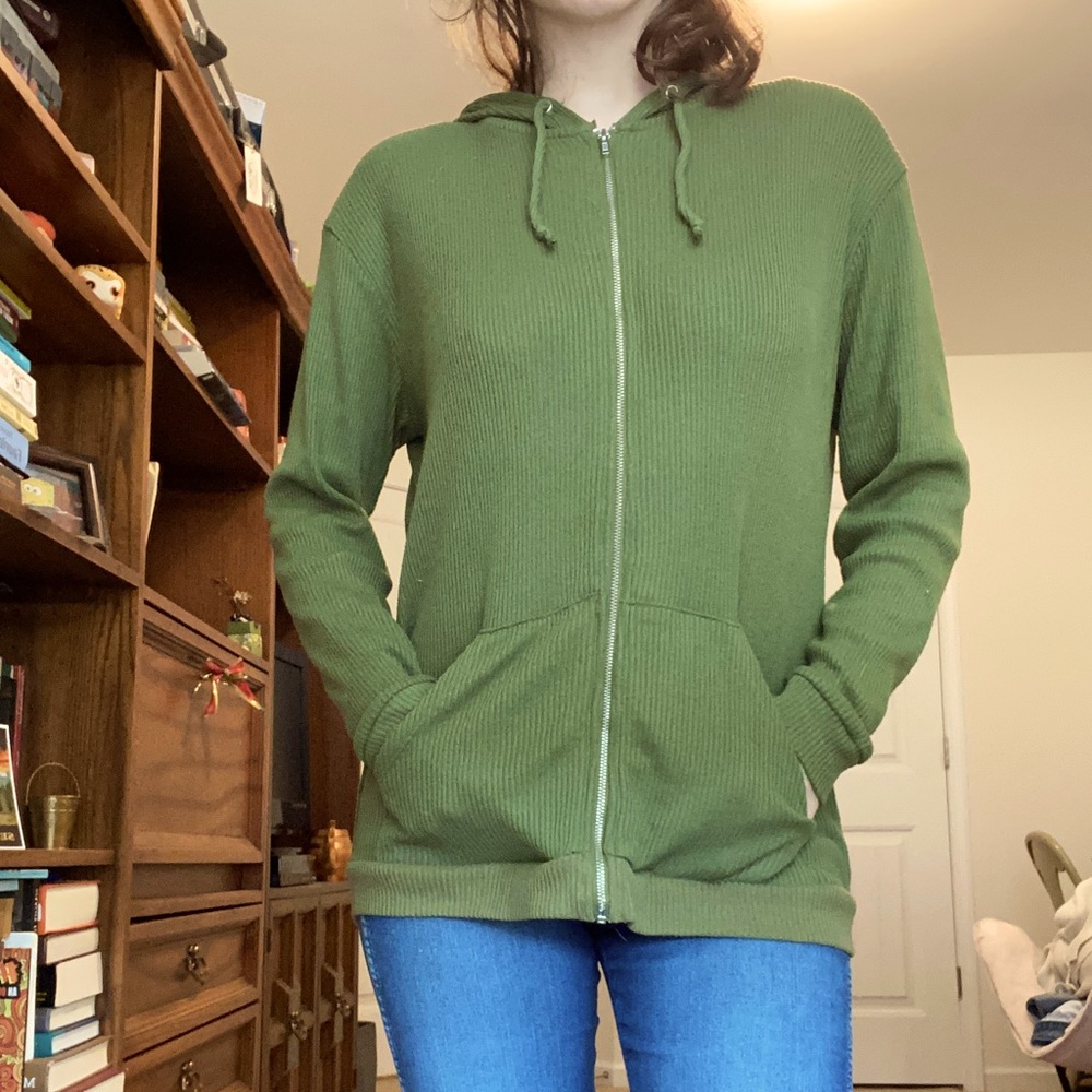 Green Zip-Up Hoodie